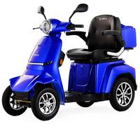 Veleco ® Gravis Modern 4-Wheel Mobility Device with Removable Lithium Mobility Device Battery Pack, Full Suspension, Led Lighting and Extra Mobility Device Rain Cover Blue