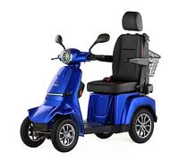 Veleco Gravis 4 Wheeled Mobility Scooter with a Captain Seat, Blue | Mobility Aid, Electric Scooter
