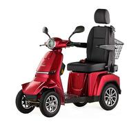 VELECO Gravis - Mobility Device with Captain's seat with high backrest - Removable Lithium-ion Battery - Fully Assembled and Ready to Drive - Full LED Lighting - Modern Design (Red)