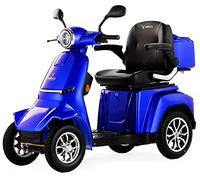 Veleco ® Gravis Modern 4-Wheel Mobility Device with Removable Lithium Mobility Device Battery Pack, Full Suspension, Led Lighting and Extra Mobility Device Rain Cover Blue