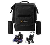VELECO® Premium Wheelchair Bag for Back of Chair - Capacious and Universal Mobility Scooter Bag with Walking Stick and Oxygen Botlle Holder for Your Electric Mobility Scooter