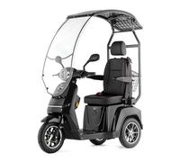 Veleco Turris 3 Wheeled Mobility Scooter with Canopy, Captain Seat and Lithium-Ion Battery, Black