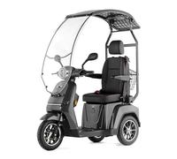 Veleco Turris 3 Wheeled Mobility Scooter with Canopy, Captain Seat and Lithium-Ion Battery, Gray