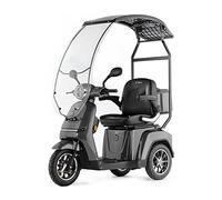 VELECO TURRIS with Canopy- 3 Wheeled Mobility Vehicle - Fully Assembled and Ready to use - Full LED Lights - High Contrast Display - Alarm System (Gray)