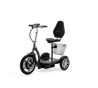 VELECO ZT16-3 Wheeled Mobility Device - Easy to manouver - Big Wheels - Removable Shopping Basket - Small Turning Circle (Black)