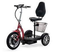 VELECO ZT16-3 Wheeled Mobility Device - Easy to manouver - Big Wheels - Removable Shopping Basket - Small Turning Circle (RED)