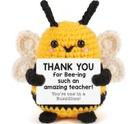 VELENTI Crochet Bee Teacher Gift - Cute Handmade Thank You Gift for Women Mentors - Thank You for Bee-ing Amazing - End of Year, Graduation, Birthday, Farewell Appreciation Present