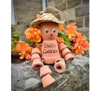 VELENTI Dad Garden Ornament - Terracotta Flower Pot Man - Dad Garden Gifts, Grandad - Christmas Gardener Gifts for Men - Cute Clay Plant Pot Man for Father's Day, Birthday