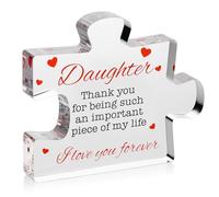 VELENTI Daughter Gifts - Engraved Acrylic Block Puzzle Daughters Gift from Mum and Dad - Cute Father, Mother to Daughter Gifts - Daughters Birthday, Mother's Day and Cool Girl Gift