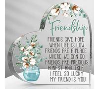 VELENTI Friendship Gifts - Acrylic Heart Friendship Gift for Her - Inspirational Gifts for Women - Long Distance Relationship Gifts, Bestie Gifts (Classic), 10/10/1