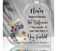 VELENTI Retirement Gifts for Women - Acrylic Heart Gift for Retirement Decorations - Leaving Gifts for Colleagues, Friends - Going Away Gifts for Teacher, Nurse, Doctor Boss - Cute Work Bestie Gifts