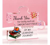 VELENTI Teacher Appreciation Gifts - Thank You Paperweight Acrylic Block Puzzle - Heartwarming & for Women & Men - 3.35 x 2.76 inch
