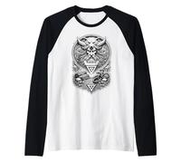 Veles Rune Symbol Slavic Pagan Shaman Dark Totem Art Raglan Baseball Tee