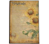 VelfDuel Desiderata Poster, Inspirational Poem Print Fan Gift, Desiderata Art Wall Decoration for Garage Cafe Bar Man Cave Funny Wall Decor Metal Tin Sign 8x12 Inch