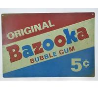 VelfDuel Vintage Metal Sign Bazooka Bubble Gum Candy Cute Tin Sign Home Cafe Bedroom Wall Decoration Easter Mother's Day Best Gifts For Friends Family Neighbors 8x12 Inch