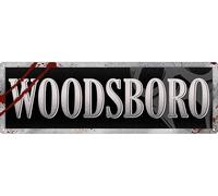 VelfDuel Woodsboro Slim Metal Plaque - Vintage Rustic Tin Sign, Retro Wall Decor - 4x16 Inch