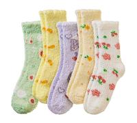 Velice Womens Fuzzy Socks Soft Cozy Fluffy Slipper Winter Thick Warm Plush Sleeping Christmas Socks, Fruit, One Size