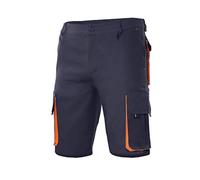 Velilla 103007 Bicolour Multi-Pocket Bermuda Shorts, Navy Blue and Orange, Size 46