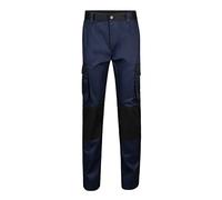VELILLA 103020B; Bicolor Multi-Pocket Trousers; Navy Blue and Black; Size 42