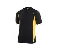 VELILLA 105501 Technical T-Shirt, Two-Tone, M/C Colour: Black/Yellow, Size XL