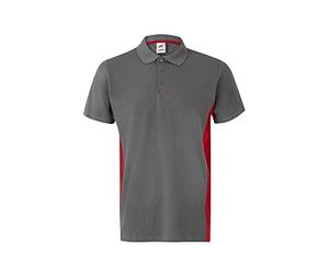 VELILLA 105504; Two-Tone Short-Sleeved Polo; Grey and red; Size M