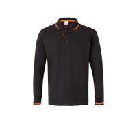 Velilla 105515 0/19 - Black/NAR.Flour 3XL - Two-Tone Polo Shirt with Long Sleeve Black Size 3XL