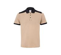 VELILLA Bicolor Short Sleeve Stretch Polo Shirt, Sand Beige and Black, L
