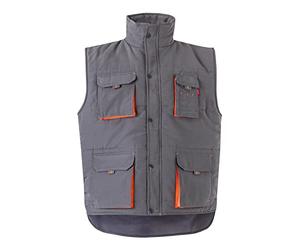 Velilla 205902 8/16 XL Padded Vest Bicolour Multi-Pockets Grey Size XL