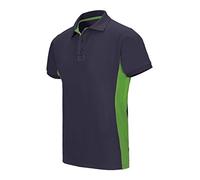 VELILLA - Polo Bicolor Short Sleeve 180g/m2 105504 Man, Navy Blue and Lime Green, XL