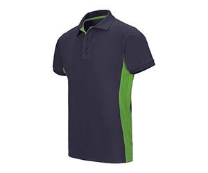 VELILLA - Polo Bicolor Short Sleeve 180g/m2 105504 Man, Navy Blue and Lime Green, XL