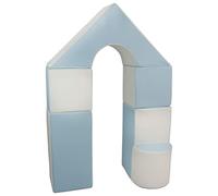 Velinda 6 pcs coloured,building blocks, soft,foam,children,kids, toy,nursery,playgroup (colour: white, blue (pastel))