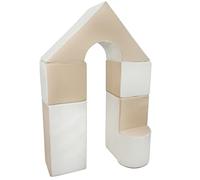 Velinda 6 pcs coloured,building blocks, soft,foam,children,kids, toy,nursery,playgroup (colour: white, cappuccino)