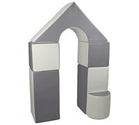 Velinda 6 pcs coloured,building blocks, soft,foam,children,kids, toy,nursery,playgroup (colour: white,grey)