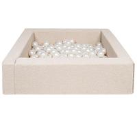 Velinda Ball Pit Ball Pool Ball Pool Children's Pool Square Bouclé 200 Balls (Colour: Pearl White)