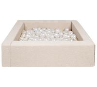 Velinda Ball Pit Ball Pool Ball Pool Play Pool Children's Pool Square Bouclé 300 Balls (Colour: Pearl White)