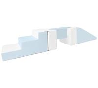Velinda Bridge Slide Set Large Building Blocks Soft Building Blocks Foam Building Blocks Toy Building Block (Colour: White, Blue (Pastel))
