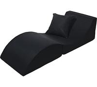 Velinda Folding sofa, comfortable, relaxing, 3 in one, pouffe, table (colour: black)