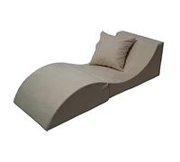 Velinda Folding sofa, comfortable, relaxing, 3 in one, pouffe, table (colour: cream)