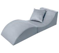 Velinda Folding sofa, comfortable, relaxing, 3 in one, pouffe, table (colour: grey)