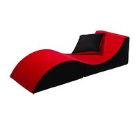 Velinda Folding sofa, comfortable, relaxing, 3 in one, pouffe, table (colour: red and black)