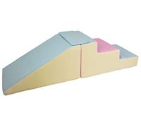Velinda MIDI slide and stairs, soft play, nursery, soft toys, fun, outdoor, indoor (COLOUR: pink, blue, yellow (pastel))