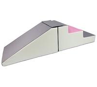 Velinda MIDI slide and stairs, soft play, nursery, soft toys, fun, outdoor, indoor (COLOUR: white, light pink, grey)