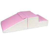 Velinda Mini Slide Set Large Building Blocks Foam Building Blocks Soft Stones Crawling Landscape (Colour: White, Pink (Pastel))