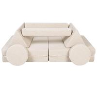Velinda Modular kids sofa, children convertible sofa, sofa bed, toddler, sofa playset, bouclé (colour: cappuccino)