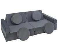 Velinda Modular kids sofa, children convertible sofa, sofa bed, toddler, sofa playset (colour: graphite)