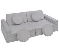 Velinda Modular kids sofa, children convertible sofa, sofa bed, toddler, sofa playset (colour: grey (corduroy))