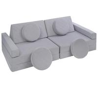 Velinda Modular kids sofa, children convertible sofa, sofa bed, toddler, sofa playset (colour: grey (quilted))