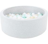 Velinda Soft Jersey Baby Kids Children Ball Pit with 200 balls, Gift (Balls colours: white, cappuccino, mint)