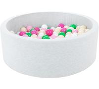 Velinda Soft Jersey Baby Kids Children Ball Pit with 200 balls, Gift (Balls colours: white, green, light pink, cappuccino)