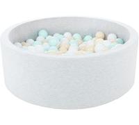 Velinda Soft Jersey Baby Kids Children Ball Pit with 300 balls, Gift (Balls colours: white, cappuccino, mint)